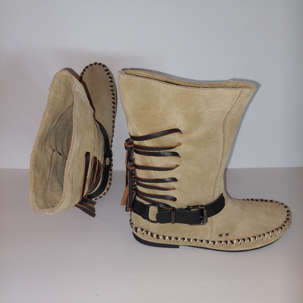 Free People Coronado Natural Leather Moccasins Womens Size 8